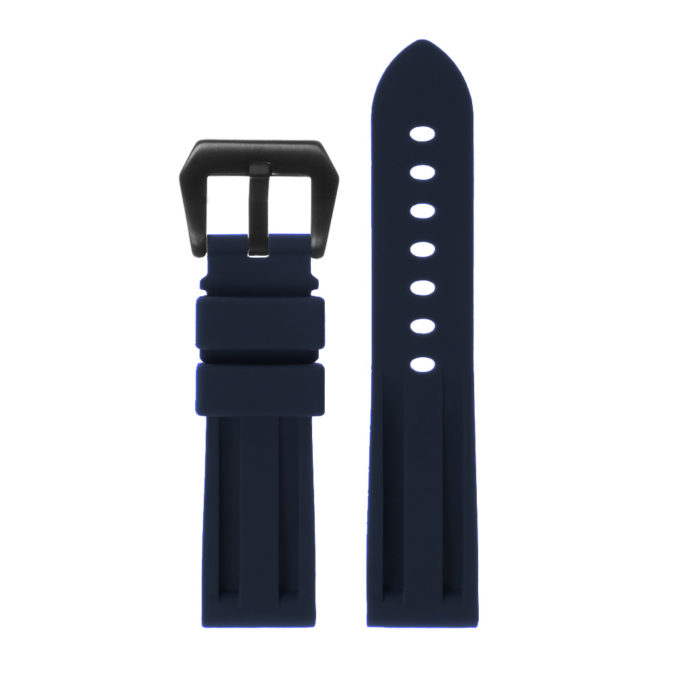 R.pn1.5.mb Silicone Rubber Strap In Blue W Matte Black Buckle 2 Apple Watch