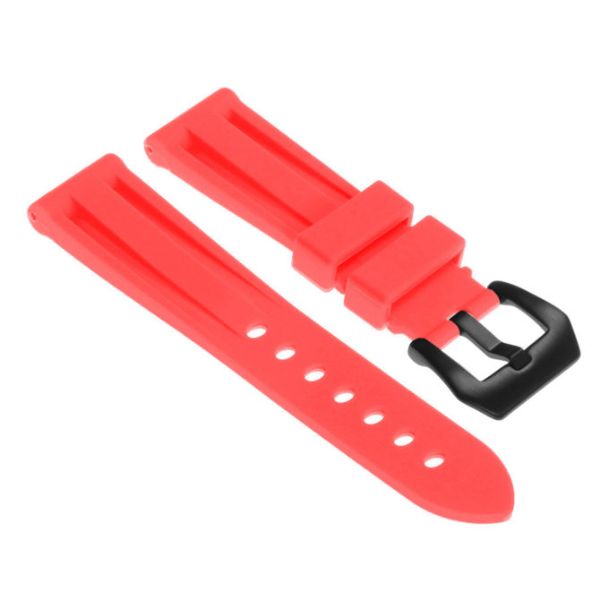R.pn1.6a.mb Silicone Rubber Strap In Light Red W Matte Black Buckle Apple Watch