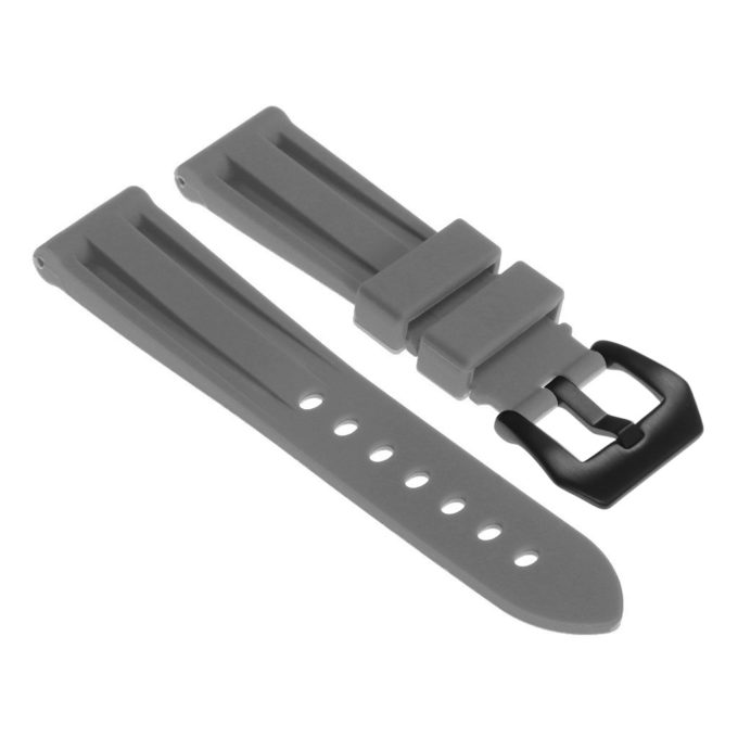 R.pn1.7a.mb Silicone Rubber Strap In Slate W Matte Black Buckle Apple Watch