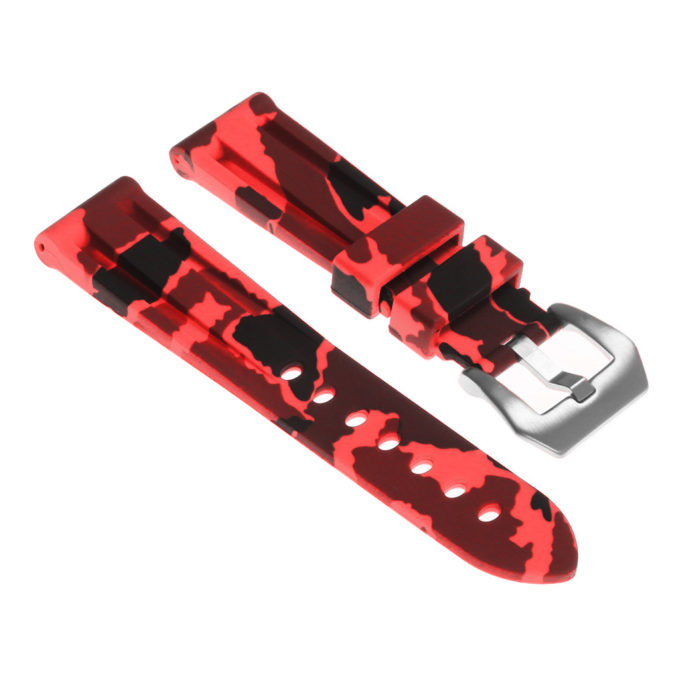 R.pn2.6a Silicone Rubber Camo Strap In Red Apple Watch