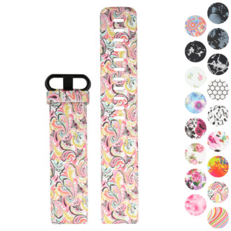 Fb.r38.h Gallery Light Paisley StrapsCo Patterned Silicone Rubber Watch Band Strap For Fitbit Charge 3