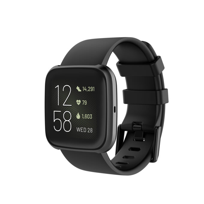 Fb.r48.1 Main Black StrapsCo Silicone Rubber Watch Band Strap For Fitbit Versa