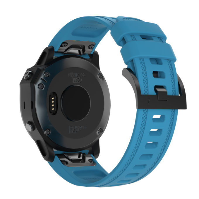 G.r52.5 Back Blue StrapsCo QuickFit 20 Silicone Rubber Watch Band Strap For Garmin Fenix 6S