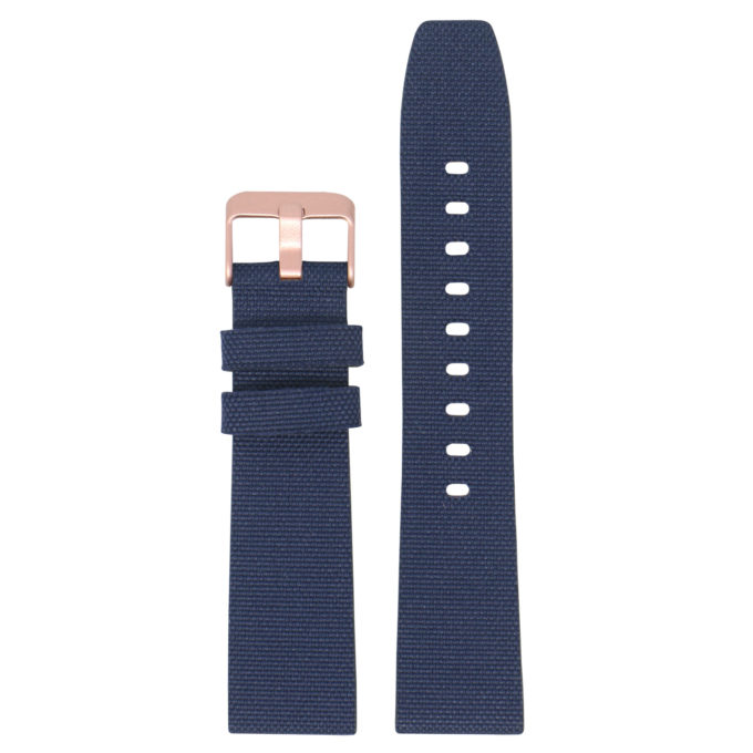 Fb.ny12.5.rg Up Navy Blue (Rose Gold Buckle) StrapsCo Nylon Watch Band Strap For Fitbit Versa Versa 2 Lite