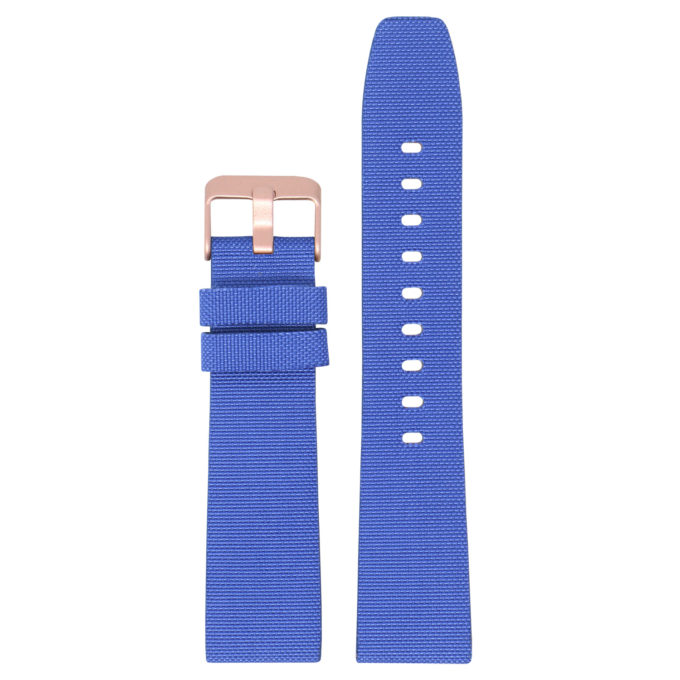 Fb.ny12.5a.rg Up Blue (Rose Gold Buckle) StrapsCo Nylon Watch Band Strap For Fitbit Versa Versa 2 Lite