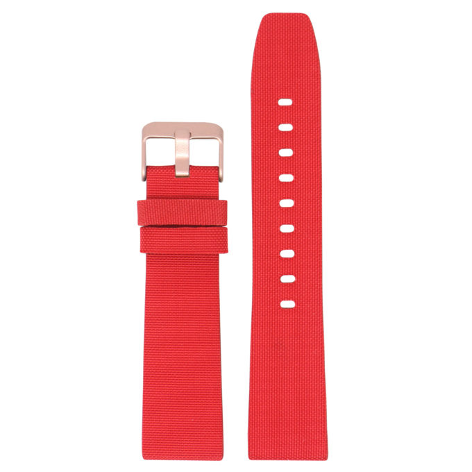 Fb.ny12.6.rg Up Red (Rose Gold Buckle) StrapsCo Nylon Watch Band Strap For Fitbit Versa Versa 2 Lite