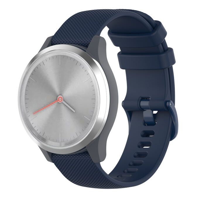 G.r42.5 Main Navy Blue StrapsCo Silicone Rubber Watch Band Strap For Garmin Vivomove 3S & Vivoactive 4S