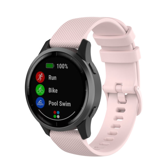 G.r43.13 Main Pink StrapsCo Silicone Rubber Watch Band Strap For Garmin Vivoactive 4