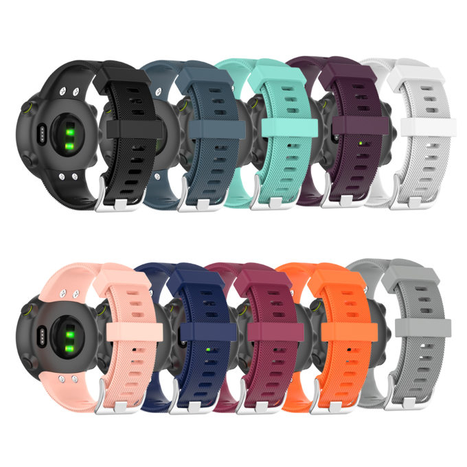G.r45 All Colour StrapsCo QuickFit 22 Silicone Rubber Watch Band Strap For Garmin Forerunner 4545S & Swim 2
