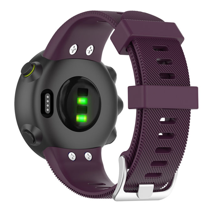 G.r45.18 Back Purple StrapsCo QuickFit 22 Silicone Rubber Watch Band Strap For Garmin Forerunner 4545S & Swim 2