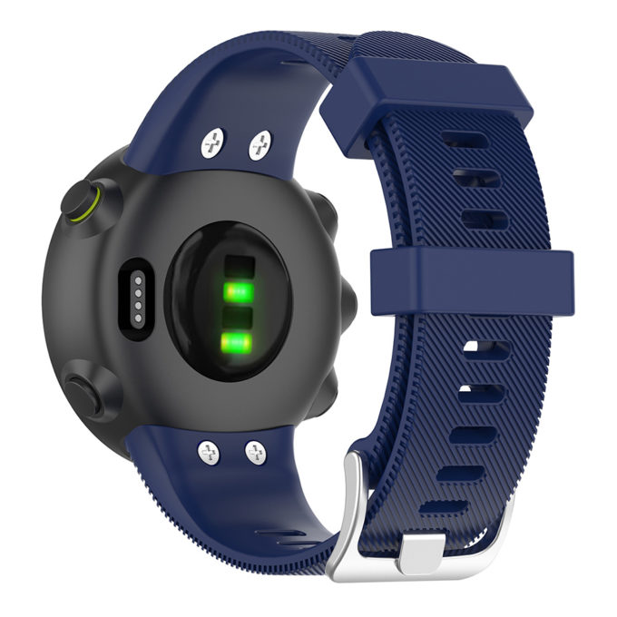 G.r45.5 Back Blue StrapsCo QuickFit 22 Silicone Rubber Watch Band Strap For Garmin Forerunner 4545S & Swim 2