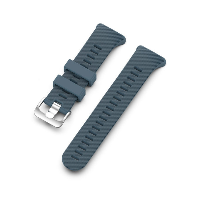 G.r45.7a Angle Blue Grey StrapsCo QuickFit 22 Silicone Rubber Watch Band Strap For Garmin Forerunner 4545S & Swim 2