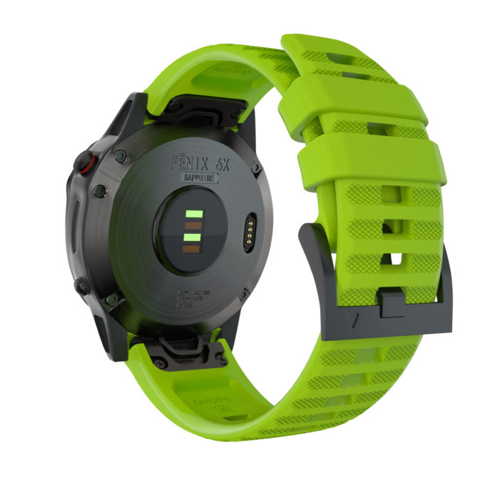 G.r46.11a Back Light Green StrapsCo QuickFit 26 Silicone Rubber Watch Band Strap For Garmin Fenix 6X
