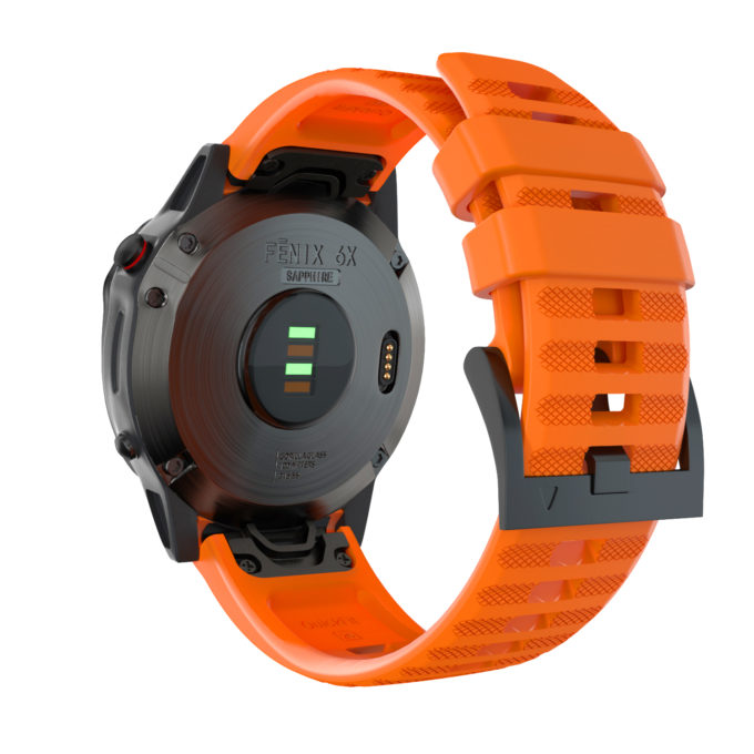 G.r46.12 Back Orange StrapsCo QuickFit 26 Silicone Rubber Watch Band Strap For Garmin Fenix 6X