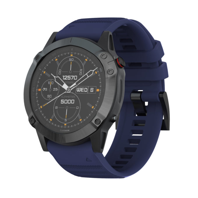 G.r46.5a Main Midnight Blue StrapsCo QuickFit 26 Silicone Rubber Watch Band Strap For Garmin Fenix 6X