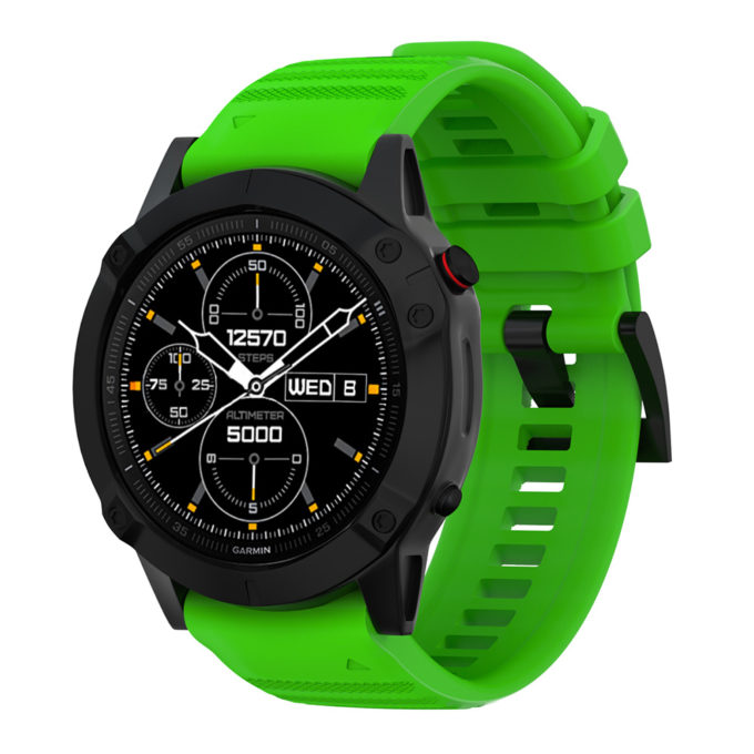 G.r47.11 Main Green StrapsCo QuickFit 22 Silicone Rubber Watch Band Strap For Garmin Fenix 6