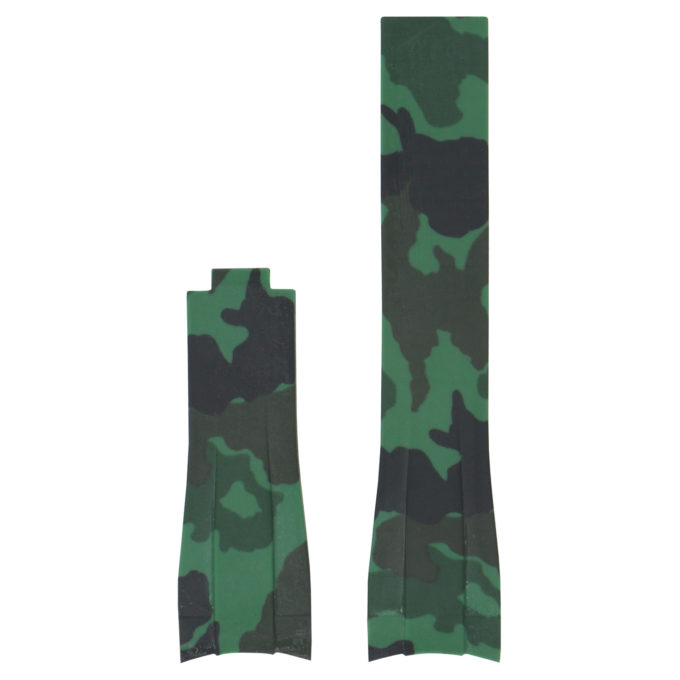 R.rx7.11.nb Up Green Camo (No Buckle) StrapsCo Fitted Camo Rubber Watch Band Strap