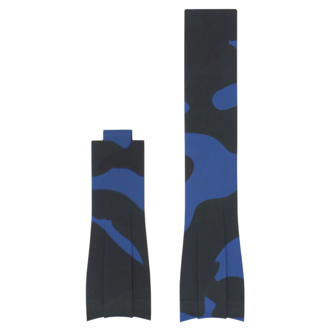 R.rx7.5.nb Up Blue Camo (No Buckle) StrapsCo Fitted Camo Rubber Watch Band Strap
