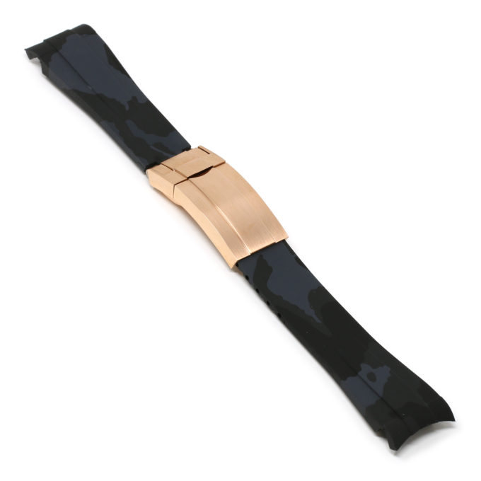 R.rx7.7.rg Angle Grey Camo (Rose Gold Clasp) StrapsCo Fitted Camo Rubber Watch Band Strap