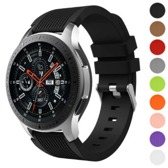 S.r17.1 Gallery Black StrapsCo Silicone Rubber Watch Band Strap For Samsung Galaxy Watch 46mm