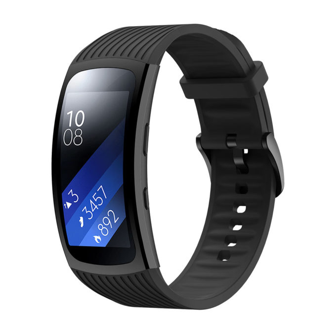S.r9.1 Main Black StrapsCo Silicone Rubber Watch Band Strap For Samsung Galaxy Fit2 Pro SM R365