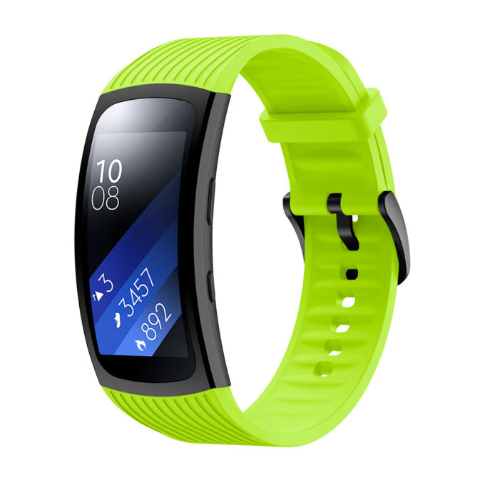 S.r9.11 Main Green StrapsCo Silicone Rubber Watch Band Strap For Samsung Galaxy Fit2 Pro SM R365
