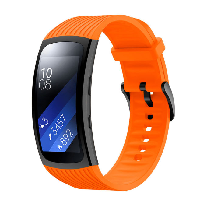 S.r9.12 Main Orange StrapsCo Silicone Rubber Watch Band Strap For Samsung Galaxy Fit2 Pro SM R365