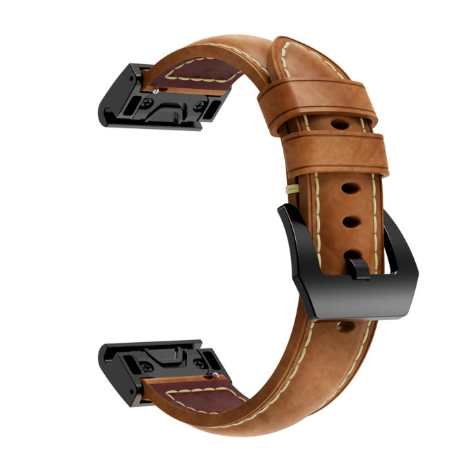 G.l5.2 Main Brown StrapsCo QuickFit 20 Leather Watch Band Strap For Garmin Fenix 5S
