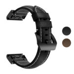G.l6.1 Gallery Black StrapsCo QuickFit 22 Leather Watch Band Strap For Garmin Fenix 5