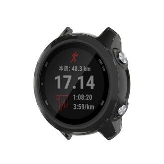 g.pc12 Main Black StrapsCo Silicone Rubber Protective Case Cover for Garmin Forerunner 245