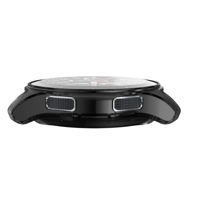 s.pc4 .1 Side Black StrapsCo Silicone Rubber Protective Case Cover for Samsung Galaxy Watch 46mm