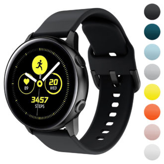 S.r13.1 Gallery Black StrapsCo Silicone Rubber Watch Band Strap For Samsung Galaxy Watch Active