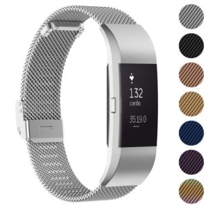 Fb.m1.ss Gallery Silver StrapsCo Milanese Mesh Stainless Steel Watch Band Strap For FitBit Charge 2