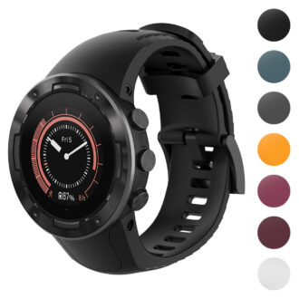 su.r25.1 Gallery Black StrapsCo Silicone Rubber Watch Band Strap for Suunto 5