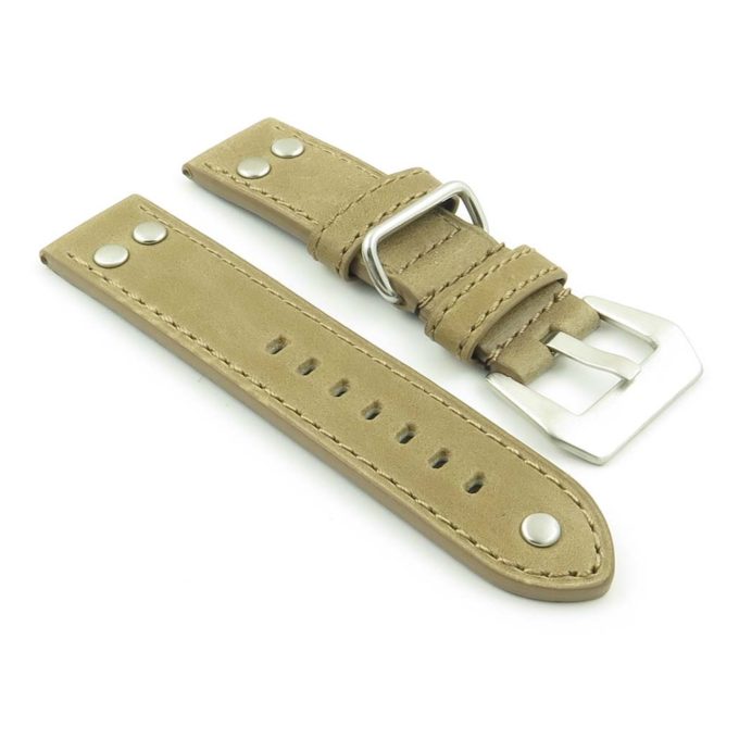 DASSARI Liberty P600.3 Leather Strap with Metal Keeper and Rivets in Tan