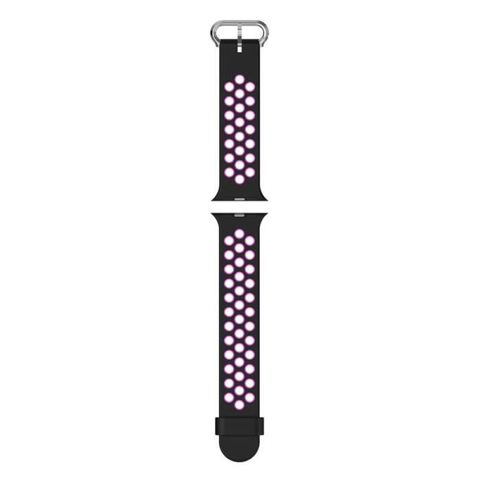 A.r2.1.18 Up Black & Purple StrapsCo Silicone Perforated Rubber Watch Band Strap For Apple Watch Series 12345