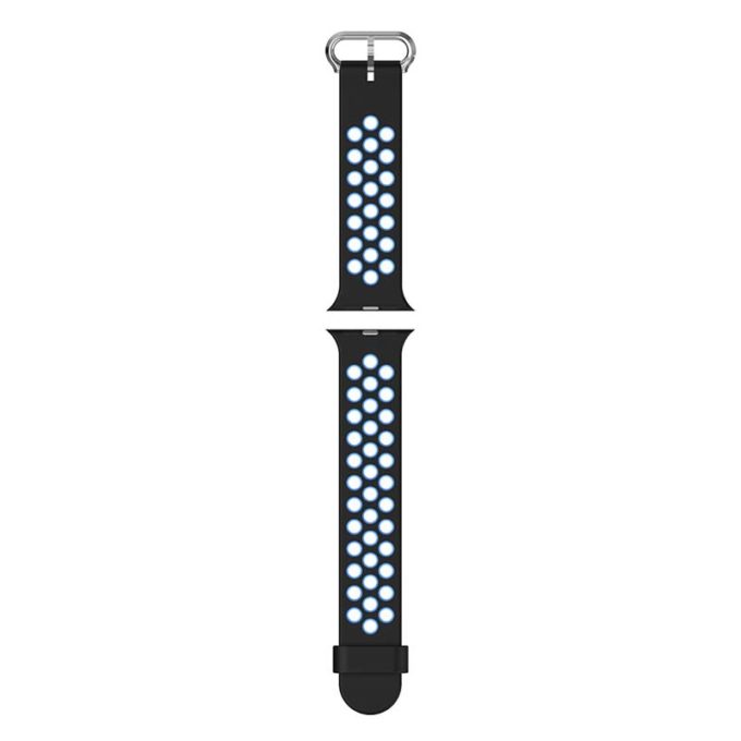 A.r2.1.5 Up Black & Blue StrapsCo Silicone Perforated Rubber Watch Band Strap For Apple Watch Series 12345