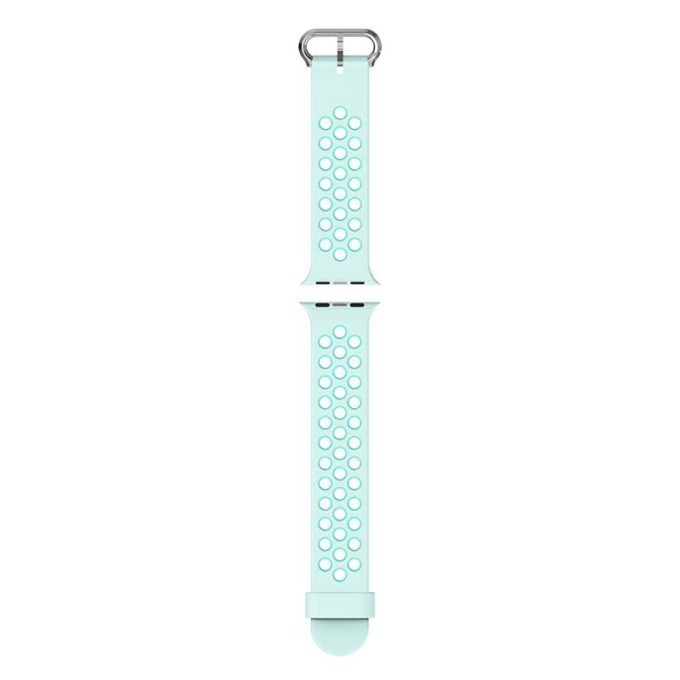 A.r2.11a.11 Up Light Green & Teal StrapsCo Silicone Perforated Rubber Watch Band Strap For Apple Watch Series 12345