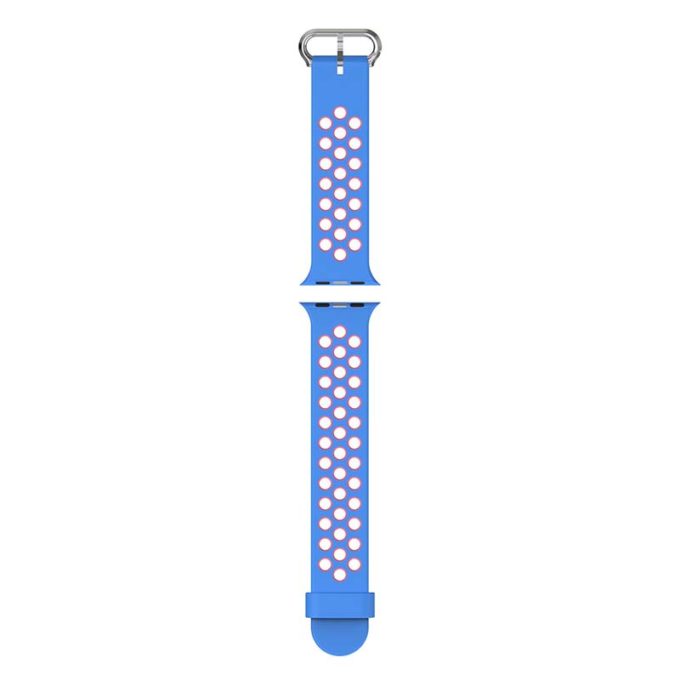 A.r2.5.6a Up Blue & Light Red StrapsCo Silicone Perforated Rubber Watch Band Strap For Apple Watch Series 12345