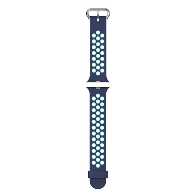 A.r2.5a.11 Up Midnight Blue & Teal StrapsCo Silicone Perforated Rubber Watch Band Strap For Apple Watch Series 12345