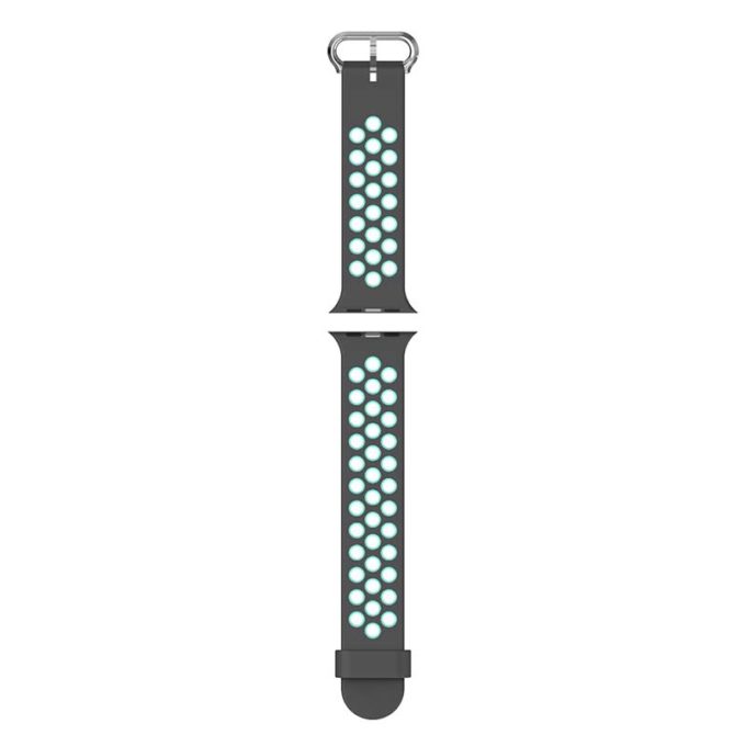 A.r2.7.11 Up Grey & Teal StrapsCo Silicone Perforated Rubber Watch Band Strap For Apple Watch Series 12345