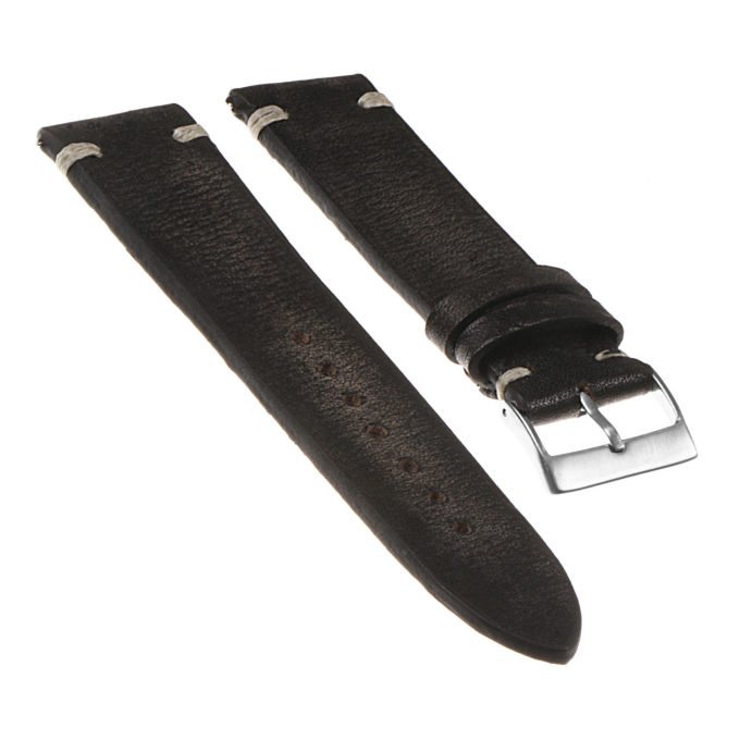 ks4.1 Angled Distressed Leather Strap in Black