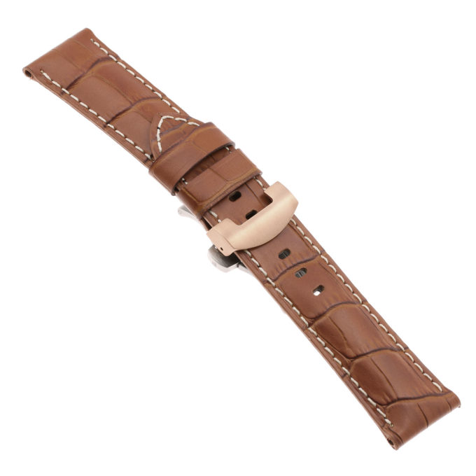 ps4.3.rg Main Rust Croc Leather Panerai Watch Band Strap With Rose Gold Deployant Clasp