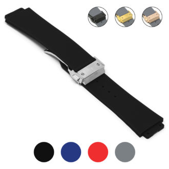 r.hb2 .1.ss Gallery Black Brushed Silver Clasp StrapsCo Silicone Rubber Watch Band Strap For Hublot Big Bang