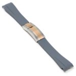 R.rx1.7.ss.rg Main Grey (Silver & Rose Gold Clasp) StrapsCo Silicone Rubber Replacement Watch Band Strap For Rolex With Curved Ends