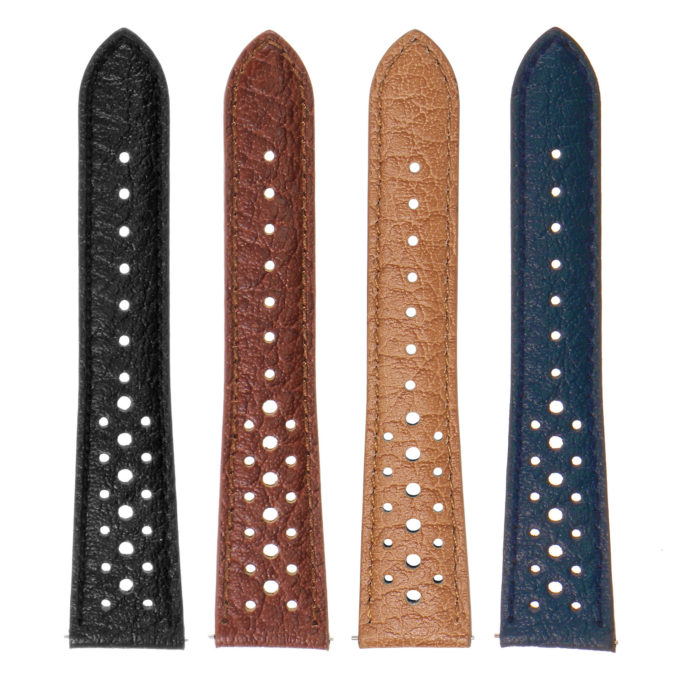 ra6 All Colors DASSARI Perforated Leather Rally Watch Band Strap 18mm 19mm 20mm 21mm 22mm