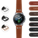 S.gx3.ds15 DASSARI Leather Pilot Strap With Rivets Samsung Galaxy Watch 3 45mm 41mm 22mm 20mm