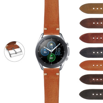 S.gx3.ks4 StrapsCo Hand Stitched Vintage Washed Leather Strap For Samsung Galaxy Watch 3 45mm 41mm 22mm 20mm