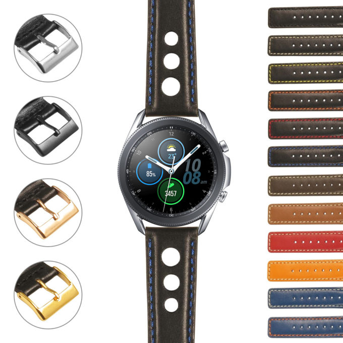 S.gx3.st26 StrapsCo Leather Rally Strap For Samsung Galaxy Watch 3 45mm 41mm 22mm 20mm