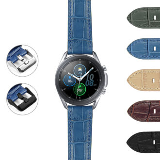 S.gx3.sw.l3 DASSARI Croc Embossed Italian Leather Strap For Samsung Galaxy Watch 3 45mm 41mm 22mm 20mm
